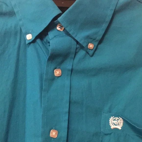 Cinch Western Shirt - Mens Small - Turquoise - Picture 3 of 11